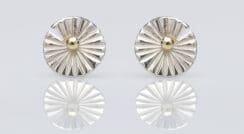 Lily silver & 18ct gold studs