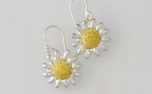 Daisy Silver Gold Large Drops