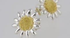 Daisy large silver & 18ct gold studs